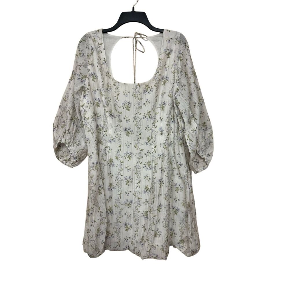 NWT BROCK COLLECTION X H&M COLLABORATION WHITE FLORAL BALLON HEM DRESS Sz XL